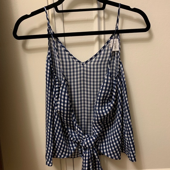 Cami Reversible Gingham Silk Tank - Picture 2 of 3